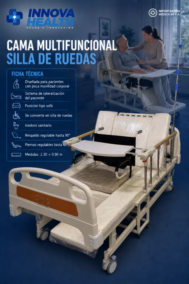Cama Multifuncional Silla de Ruedas