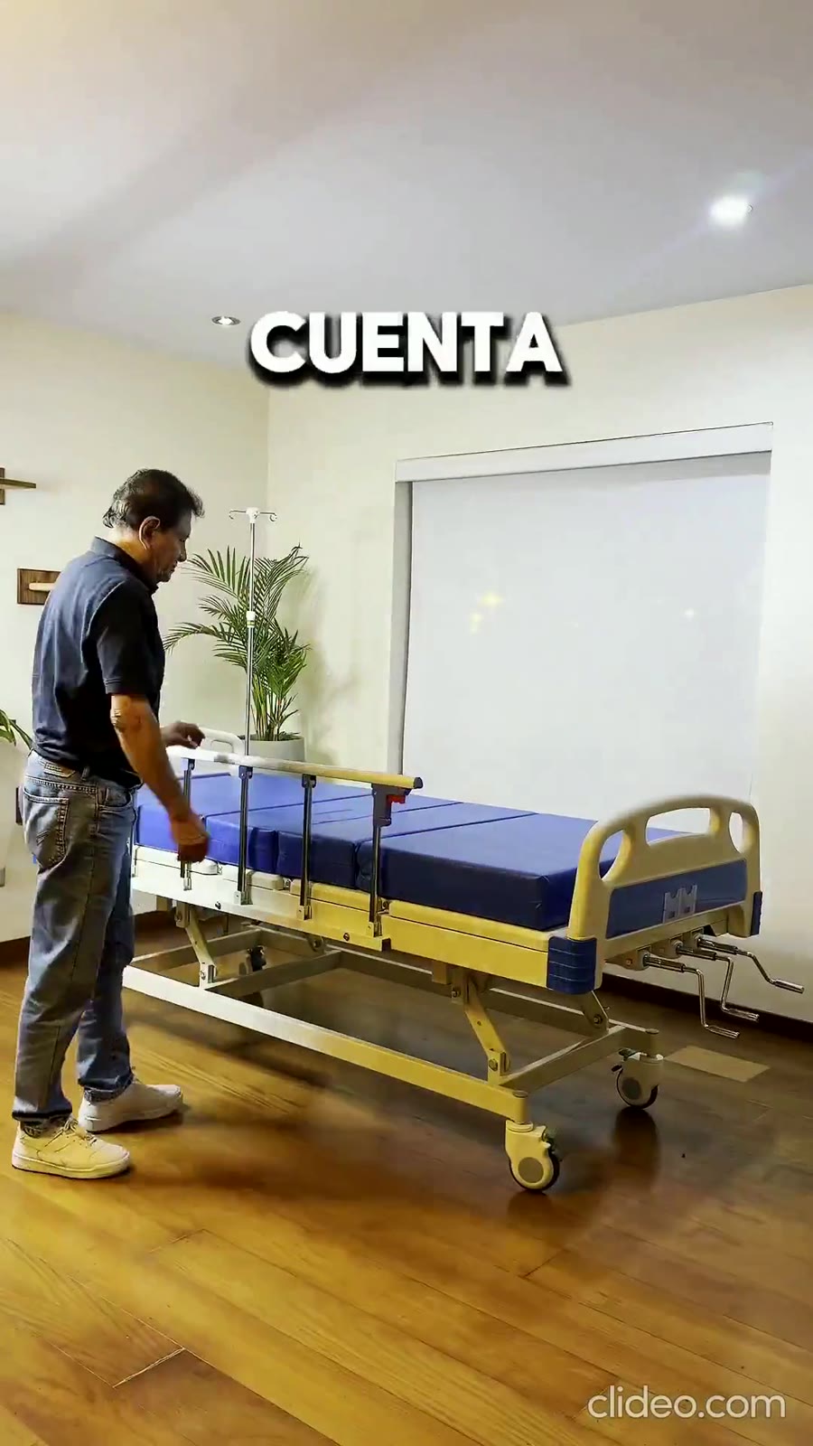 Cama Clínica de 3 Manivelas — Barandas plegables